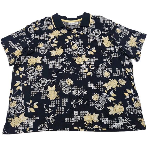 Tail Golf Polo Shirt Womens Size XXL Navy Blue Floral Tennis Pickleball NEW NWT - Picture 4 of 14